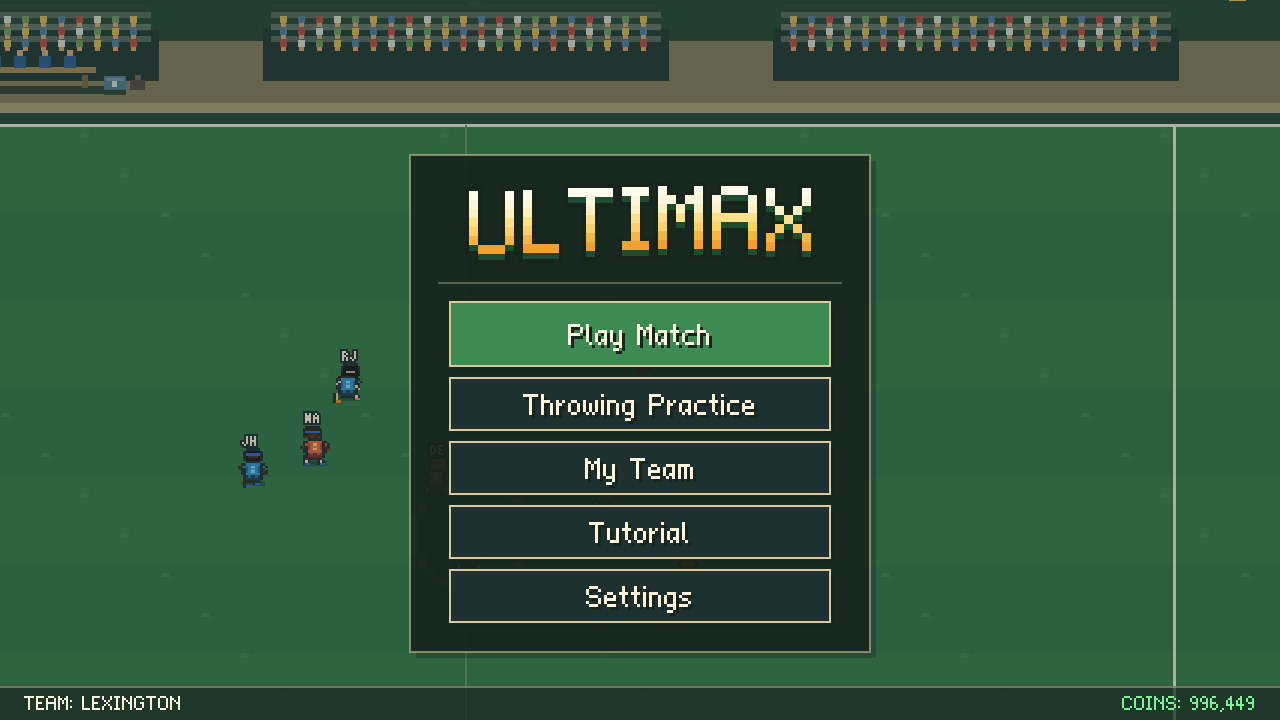 The new UltiMax main menu with Tutorial and Settings