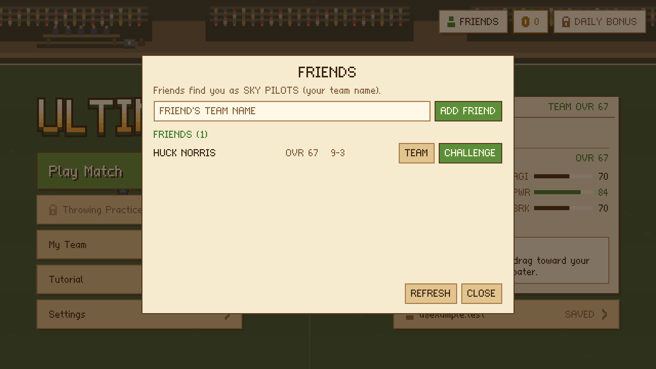 The friends list